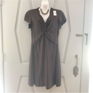 NWT Banana Republic brown silk dress size 14